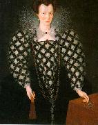 GHEERAERTS, Marcus the Younger Portrait of Mary Rogers: Lady Harrington dfg oil painting on canvas